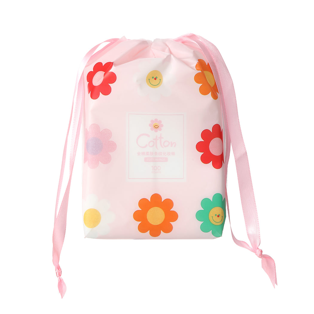 Cotons visage avec pochette - 100 pcs