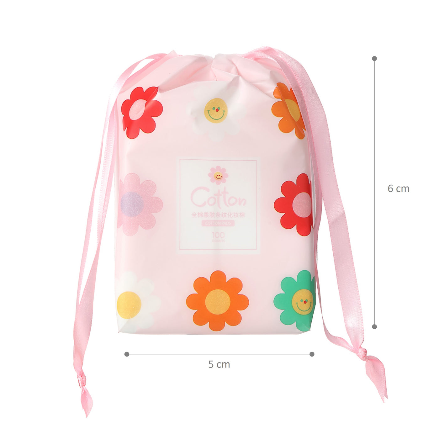 Cotons visage avec pochette - 100 pcs