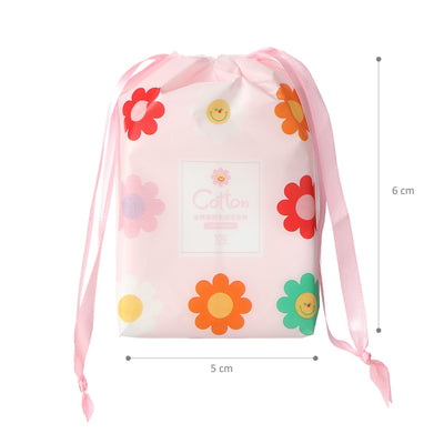 Cotons visage avec pochette - 100 pcs